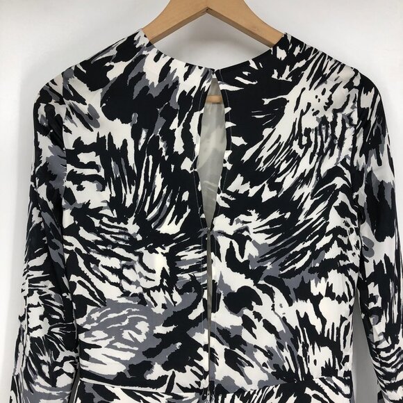 NWT Adam By Adam Lippes Women’s Black & White LS Printed Sheath Mini Dress  0 - Picture 10 of 16